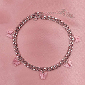Punk Gold  Silver Color Chain 5 Butterfly Pendant Necklace for Women Wedding Party Statement 2020 Cute Choker Necklaces Jewelry