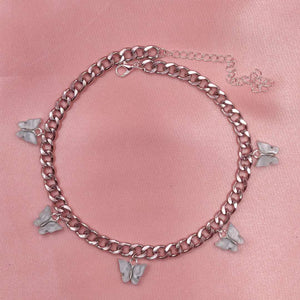 Punk Gold  Silver Color Chain 5 Butterfly Pendant Necklace for Women Wedding Party Statement 2020 Cute Choker Necklaces Jewelry