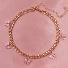 Load image into Gallery viewer, Punk Gold  Silver Color Chain 5 Butterfly Pendant Necklace for Women Wedding Party Statement 2020 Cute Choker Necklaces Jewelry