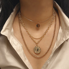 Load image into Gallery viewer, Punk Miami Cuban Choker Necklace Steampunk Men Jewelry Vintage Big Coin Pendant Chunky Chain Necklace for Women Neck Accessories