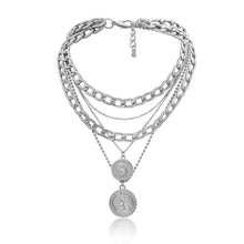 Load image into Gallery viewer, Punk Miami Cuban Choker Necklace Steampunk Men Jewelry Vintage Big Coin Pendant Chunky Chain Necklace for Women Neck Accessories
