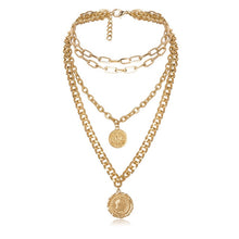 Load image into Gallery viewer, Punk Miami Cuban Choker Necklace Steampunk Men Jewelry Vintage Big Coin Pendant Chunky Chain Necklace for Women Neck Accessories