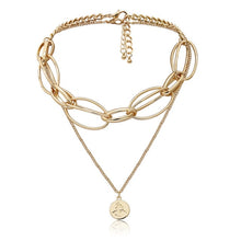 Load image into Gallery viewer, Punk Miami Cuban Choker Necklace Steampunk Men Jewelry Vintage Big Coin Pendant Chunky Chain Necklace for Women Neck Accessories