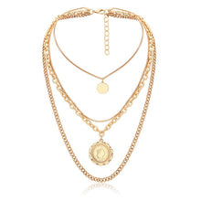 Load image into Gallery viewer, Punk Miami Cuban Choker Necklace Steampunk Men Jewelry Vintage Big Coin Pendant Chunky Chain Necklace for Women Neck Accessories
