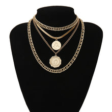 Load image into Gallery viewer, Punk Miami Cuban Choker Necklace Steampunk Men Jewelry Vintage Big Coin Pendant Chunky Chain Necklace for Women Neck Accessories