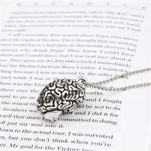 Carica l&#39;immagine nel visualizzatore di Gallery, Punk Necklace Ball Chain Antique Silver Cerebrum /Brain Lung Pendant Necklace Chain 70.0cm