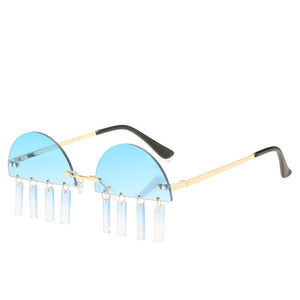 Punk Rimless Gradient Sunglasses Women 2023 Small Frame Rimless Sun Glasses Female Chic Vintage Eyewear UV400