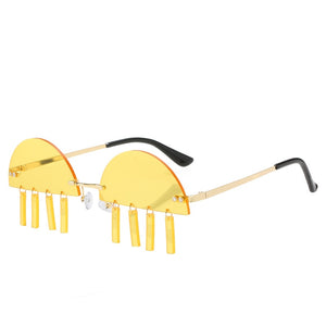 Punk Rimless Gradient Sunglasses Women 2023 Small Frame Rimless Sun Glasses Female Chic Vintage Eyewear UV400