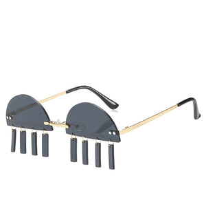 Punk Rimless Gradient Sunglasses Women 2023 Small Frame Rimless Sun Glasses Female Chic Vintage Eyewear UV400