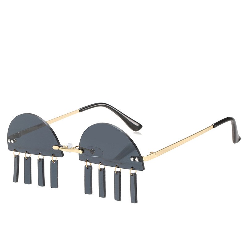 Punk Rimless Gradient Sunglasses Women 2023 Small Frame Rimless Sun Glasses Female Chic Vintage Eyewear UV400