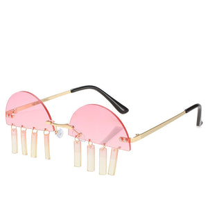Punk Rimless Gradient Sunglasses Women 2023 Small Frame Rimless Sun Glasses Female Chic Vintage Eyewear UV400