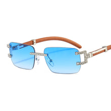 Load image into Gallery viewer, Punk Rimless Rectangle Sunglasses Men Women Vintage Shades Diamond UV400 Driving Sun Glass Frameless Gradient Eyewear