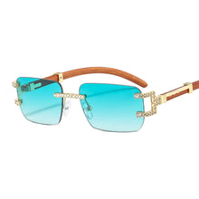 Load image into Gallery viewer, Punk Rimless Rectangle Sunglasses Men Women Vintage Shades Diamond UV400 Driving Sun Glass Frameless Gradient Eyewear