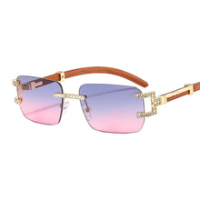 Load image into Gallery viewer, Punk Rimless Rectangle Sunglasses Men Women Vintage Shades Diamond UV400 Driving Sun Glass Frameless Gradient Eyewear