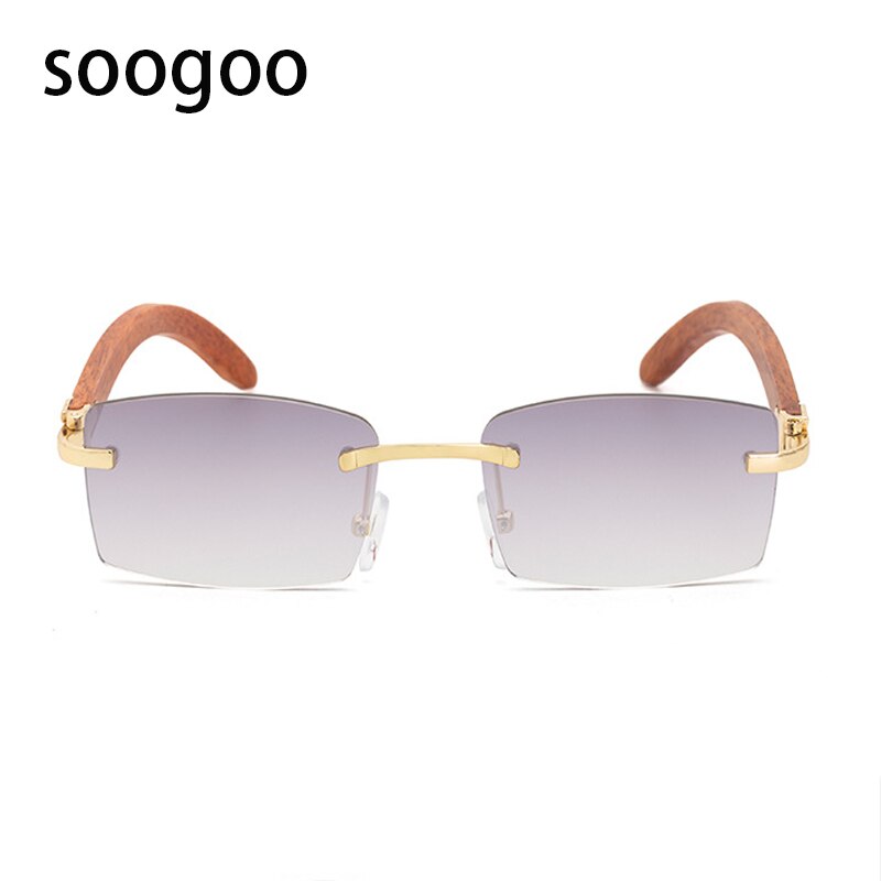 Punk Rimless Sunglasses Men 2022  Trendy Vintage Shades UV400 Square Sun Glasses Frameless Gradient  Eyewear Lunettes