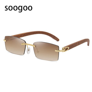 Punk Rimless Sunglasses Men 2022  Trendy Vintage Shades UV400 Square Sun Glasses Frameless Gradient  Eyewear Lunettes