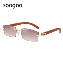 Load image into Gallery viewer, Punk Rimless Sunglasses Men 2022  Trendy Vintage Shades UV400 Square Sun Glasses Frameless Gradient  Eyewear Lunettes