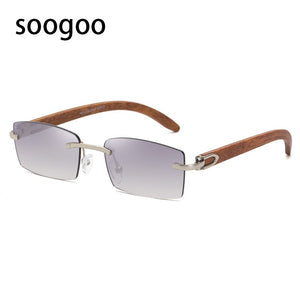Punk Rimless Sunglasses Men 2022  Trendy Vintage Shades UV400 Square Sun Glasses Frameless Gradient  Eyewear Lunettes