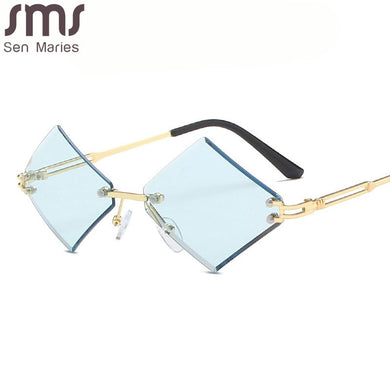 Punk Rimless Sunglasses Women Men Square Eyeglasses Small Alloy Frames Sun Glasses Men Sunglasses Eyewear UV400