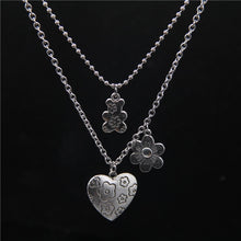 Load image into Gallery viewer, Punk Rock Flower Bear Heart Pendant Necklace Hip Hop Fashion Jewelry Cool For Women Girl Gifts Accessories Party Nightclub Gifts