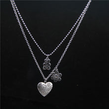 Load image into Gallery viewer, Punk Rock Flower Bear Heart Pendant Necklace Hip Hop Fashion Jewelry Cool For Women Girl Gifts Accessories Party Nightclub Gifts