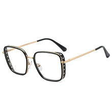 Load image into Gallery viewer, Punk Square Anti-Blue Glasses Women Flat Lenses TR Frame Clear Lens Eye Protection Myopia Prescription Optical Eyeglasses