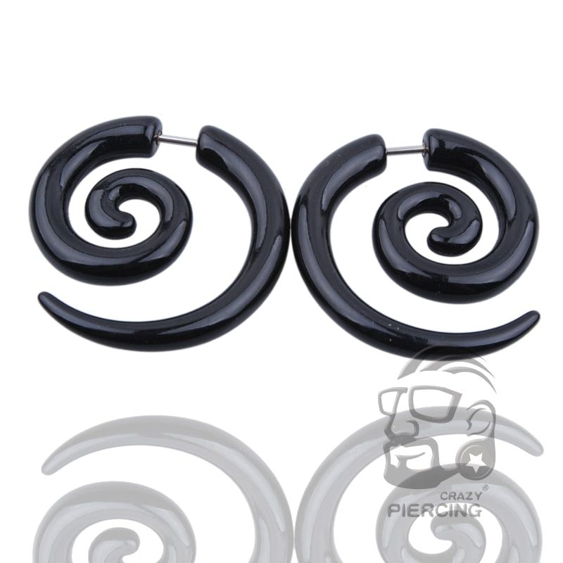 Punk Tunnel Plug Lumaca Acrilico Vite da 1,2 mm Falso piercing Gioielli per il corpo Orecchini a bottone per uomo donna 
