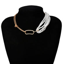 Carica l&#39;immagine nel visualizzatore di Gallery, Punk Unique Imitation Pearl Chain Necklace for Women Wedding Steampunk 2020 Gothic Twisted Chunky Thick Choker Necklace Jewelry