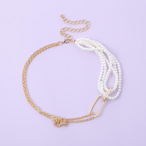 Punk Unique Imitation Pearl Chain Necklace for Women Wedding Steampunk 2020 Gothic Twisted Chunky Thick Choker Necklace Jewelry
