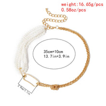 Carica l&#39;immagine nel visualizzatore di Gallery, Punk Unique Imitation Pearl Chain Necklace for Women Wedding Steampunk 2020 Gothic Twisted Chunky Thick Choker Necklace Jewelry