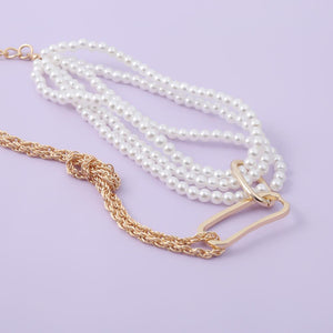 Punk Unique Imitation Pearl Chain Necklace for Women Wedding Steampunk 2020 Gothic Twisted Chunky Thick Choker Necklace Jewelry