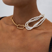Carica l&#39;immagine nel visualizzatore di Gallery, Punk Unique Imitation Pearl Chain Necklace for Women Wedding Steampunk 2020 Gothic Twisted Chunky Thick Choker Necklace Jewelry