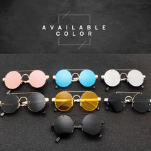 Load image into Gallery viewer, Punk Vintage Round Frame Sunglasses Exquisite Women&#39;s Sun Glasses Spring Temple Simple Design Glass UV400 Lentes De Sol
