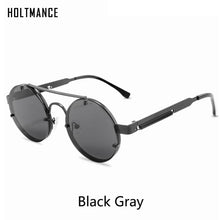 Load image into Gallery viewer, Punk Vintage Round Frame Sunglasses Exquisite Women&#39;s Sun Glasses Spring Temple Simple Design Glass UV400 Lentes De Sol