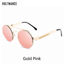 Load image into Gallery viewer, Punk Vintage Round Frame Sunglasses Exquisite Women&#39;s Sun Glasses Spring Temple Simple Design Glass UV400 Lentes De Sol