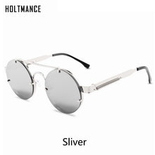 Load image into Gallery viewer, Punk Vintage Round Frame Sunglasses Exquisite Women&#39;s Sun Glasses Spring Temple Simple Design Glass UV400 Lentes De Sol