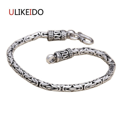 Braccialetti in argento sterling puro 925 Moda prepotente Catena classica a mano per uomini e donne Bracciale con ciondoli per gioielli 322 