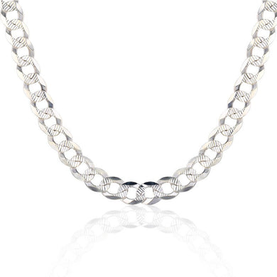 Pure 925 Sterling Silver Carved Curb Chain Men Necklace For Women Jewelry Ketting Collier Collares Kolye 50cm 7mm 21g Hiphop