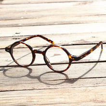 Load image into Gallery viewer, Pure Hand Made Vintage 40 42 44 Round Acetate Tortoise eyeglass frames Full Rim unisex Glasses Rx able
