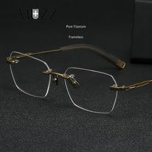 Load image into Gallery viewer, Pure IP Titanium Rimless Optical Glasses Frame Men Square Frameless Prescription Eyeglasses  Ultralight Retro Eyewear
