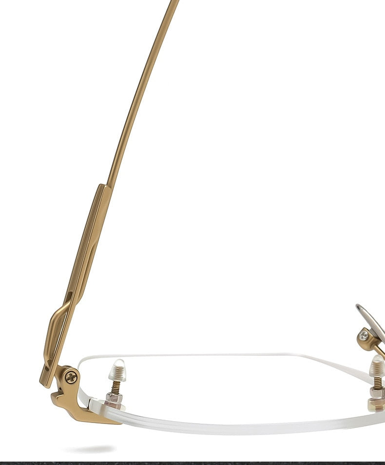 Pure IP Titanium Rimless Optical Glasses Frame Men Square Frameless Pr ...