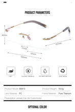 Load image into Gallery viewer, Pure IP Titanium Rimless Optical Glasses Frame Men Square Frameless Prescription Eyeglasses  Ultralight Retro Eyewear