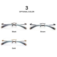 Load image into Gallery viewer, Pure IP Titanium Rimless Optical Glasses Frame Men Square Frameless Prescription Eyeglasses  Ultralight Retro Eyewear