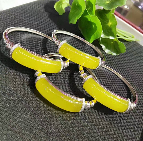 Pure Natural Vintage S925 silver Inlaid Topaz Bracelet Fashion Temperament Jewelry Gems Accessories Gifts Wholesale