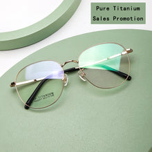 Load image into Gallery viewer, Pure Titanium Big Frame Super Light Retro Glasses Frame Round Frame Thin Face Men And Women&#39;s Glasses Frame