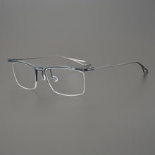 Load image into Gallery viewer, Pure Titanium Business Eyewear Half Frame Glasses Men Eyeglasses Square 6.8g Ultra-light Myopia Big Face Rim Prescription Lenses
