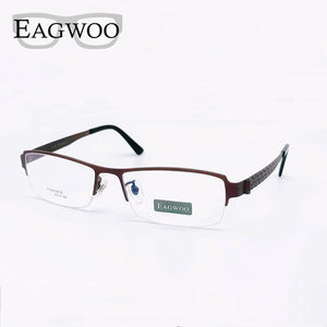 Pure Titanium Eyeglasses Half Rim Optical Frame Prescription Spectacle Business Glasses For Men Super Light Eyeglasses
