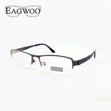 Load image into Gallery viewer, Pure Titanium Eyeglasses Half Rim Optical Frame Prescription Spectacle Business Glasses For Men Super Light Eyeglasses