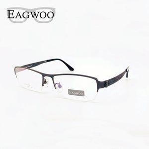 Pure Titanium Eyeglasses Half Rim Optical Frame Prescription Spectacle Business Glasses For Men Super Light Eyeglasses