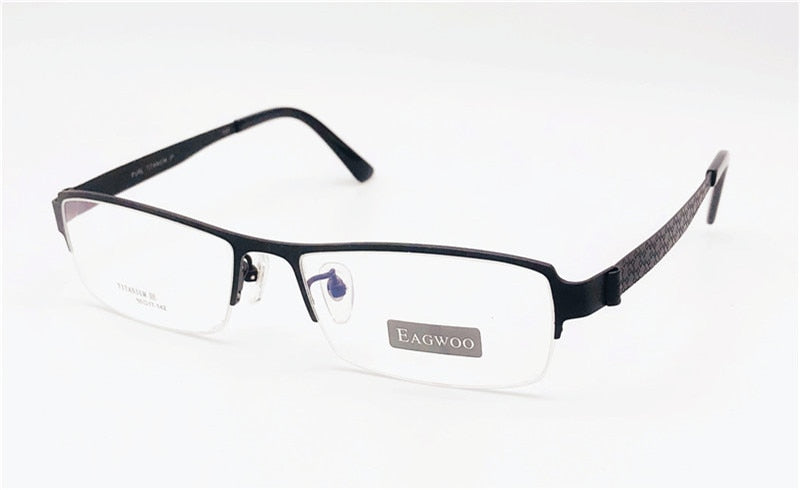Pure Titanium Eyeglasses Half Rim Optical Frame Prescription Spectacle Business Glasses For Men Super Light Eyeglasses